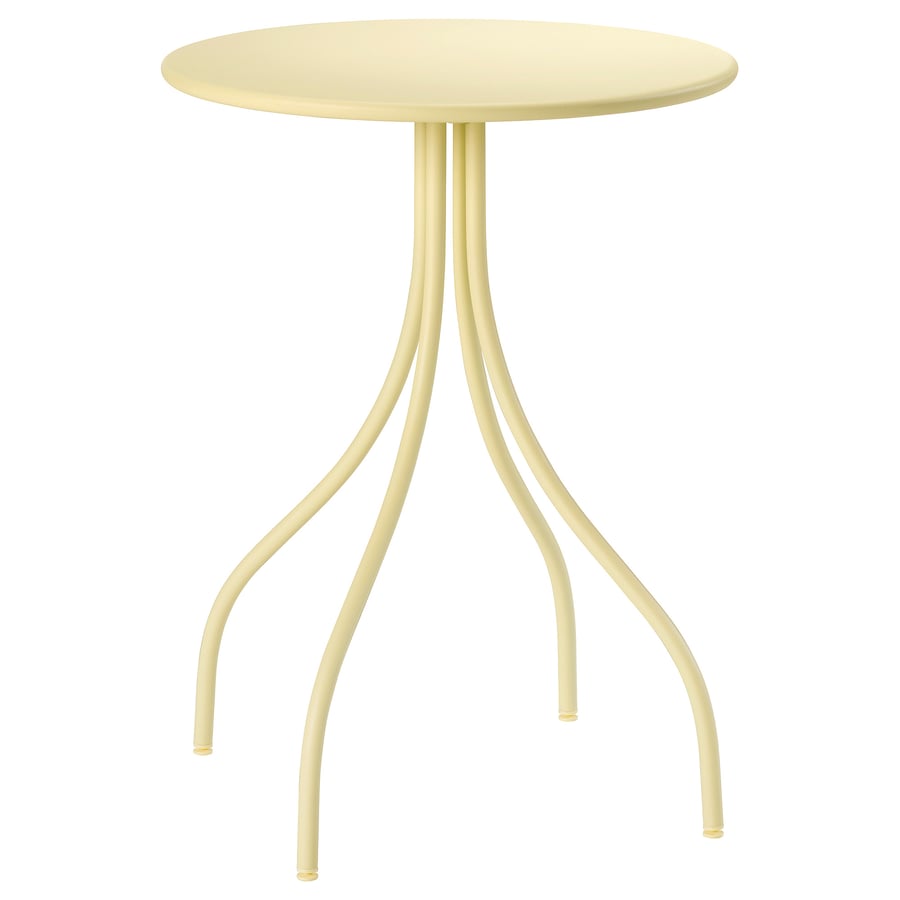TÅNEBRO Side table, indoor/outdoor/pale yellow, 18 1/8 "