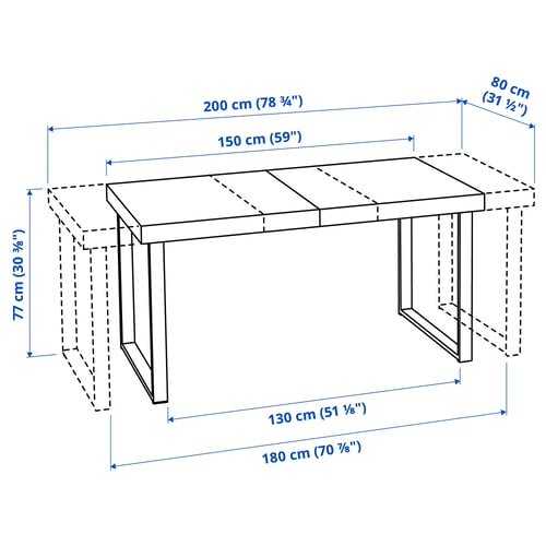Illustration with measurements for the product: TARSELE.
