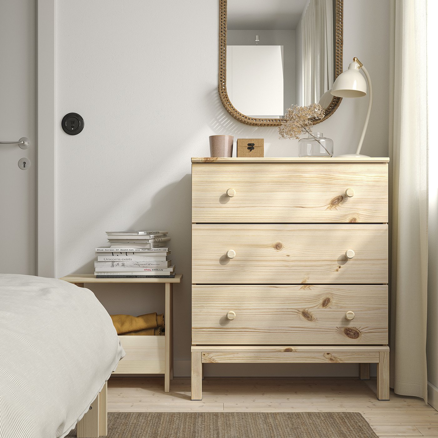 【廃盤・美品】IKEA TARVA チェスト(引き出し×3) パイン材 TARVA 3-drawer dresser, pine, 297/8x361/4