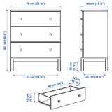 TARVA 3-drawer dresser, pine, 29 7/8x36 1/4 "