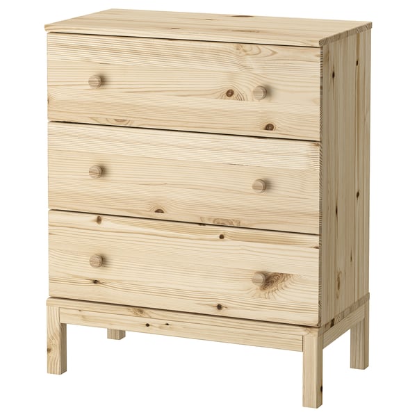 TARVA 3-drawer dresser, pine, 29 7/8x36 1/4 "