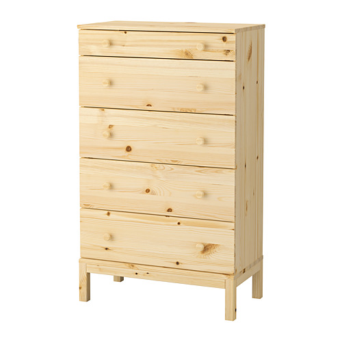 TARVA 5-drawer chest, pine, 29 7/8x50 "
