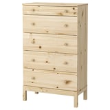 TARVA 5-drawer chest, pine, 29 7/8x50 "