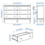 TARVA 6-drawer dresser, pine, 59 1/2x36 1/4 "