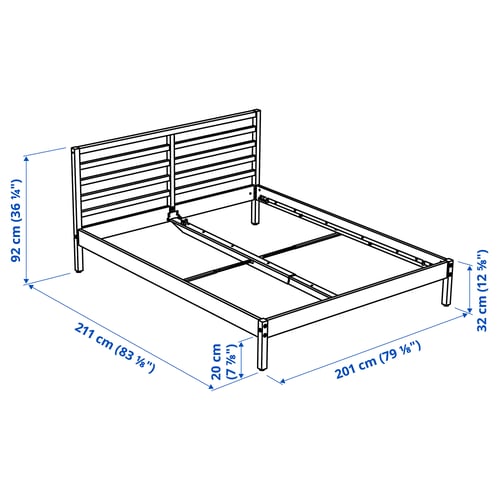 Illustration with measurements for the product: TARVA.