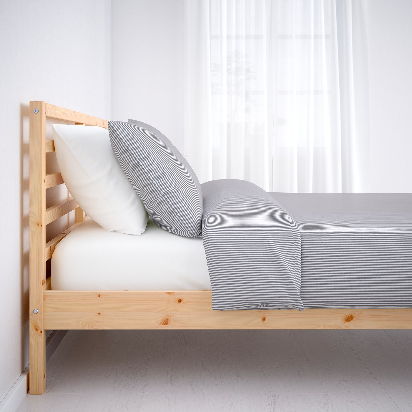 ikea wooden single bed frame