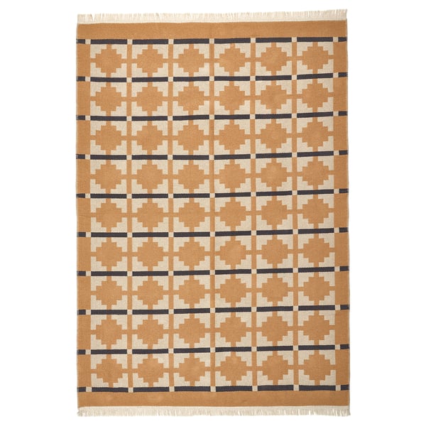 TELEGRAFLINJE Rug, flatwoven, yellow-beige, 5 ' 7 "x7 ' 10 "