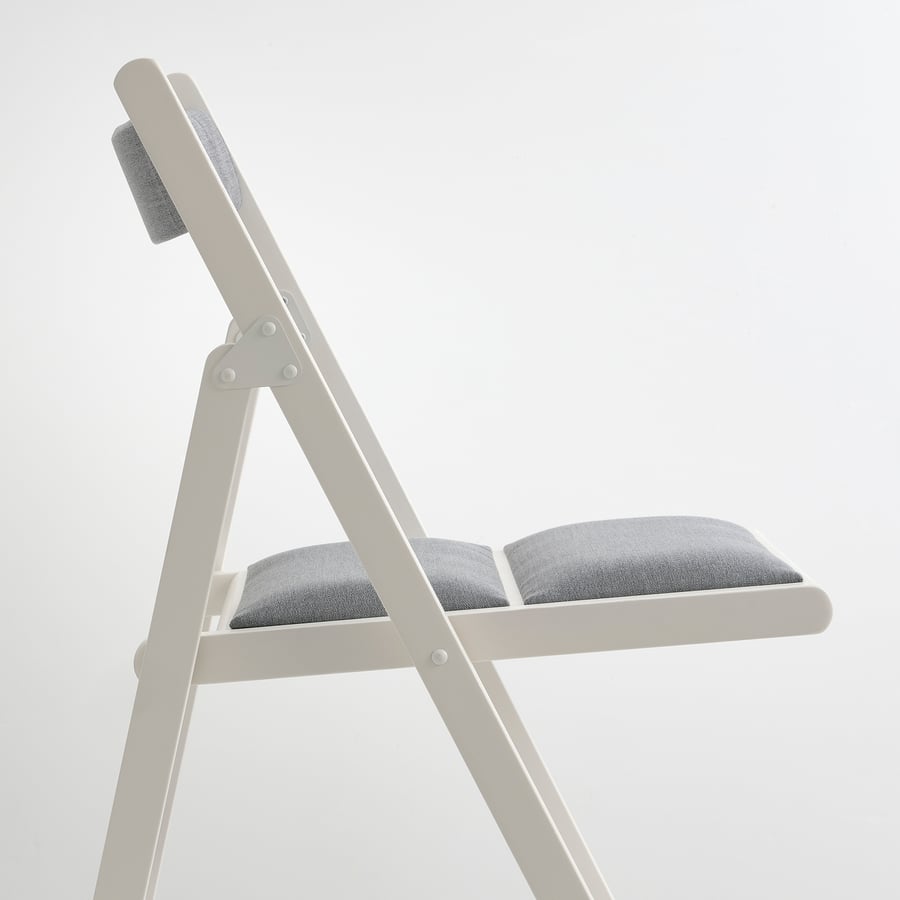 TERJE Folding chair, white/Knisa light gray IKEA