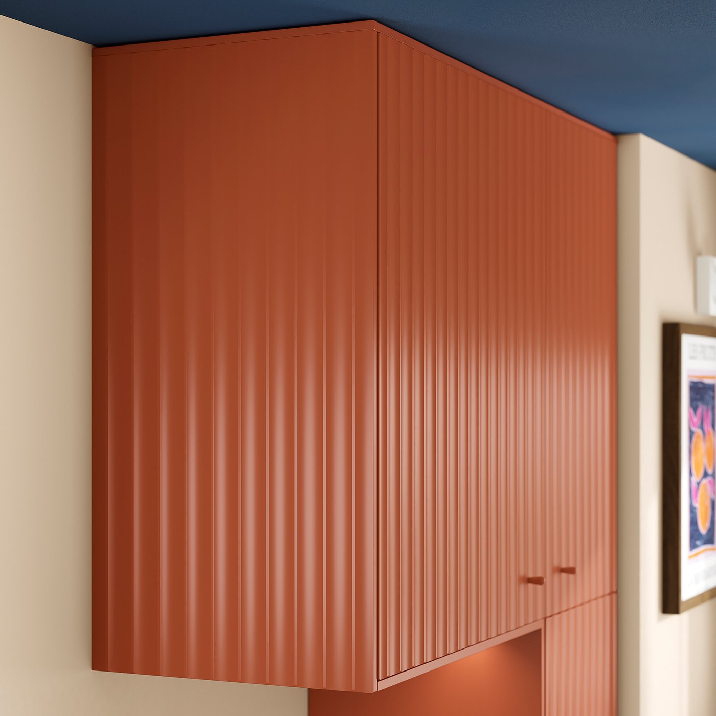 TERRSJÖ door, red-brown wave pattern, 24x40