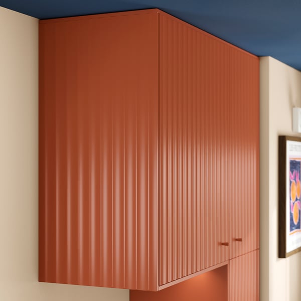 TERRSJÖ Door, red-brown wave pattern, 24x40 "