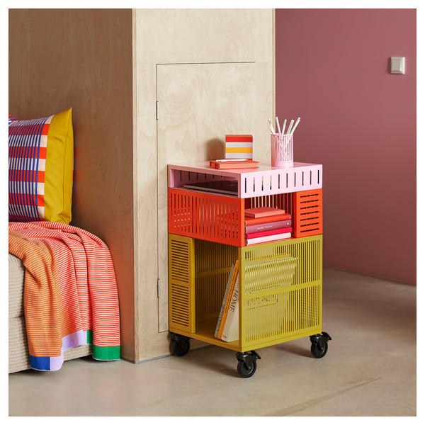 TESAMMANS storage unit on casters, multicolor, 161/2x283/8" IKEA