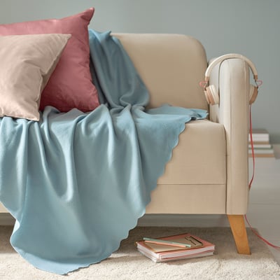 THORGUN Throw, light blue, 47x63 "