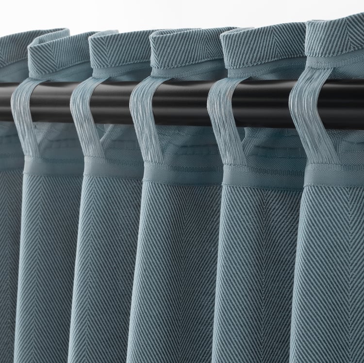 TIBAST Curtains, 1 pair, blue, 57x98" IKEA