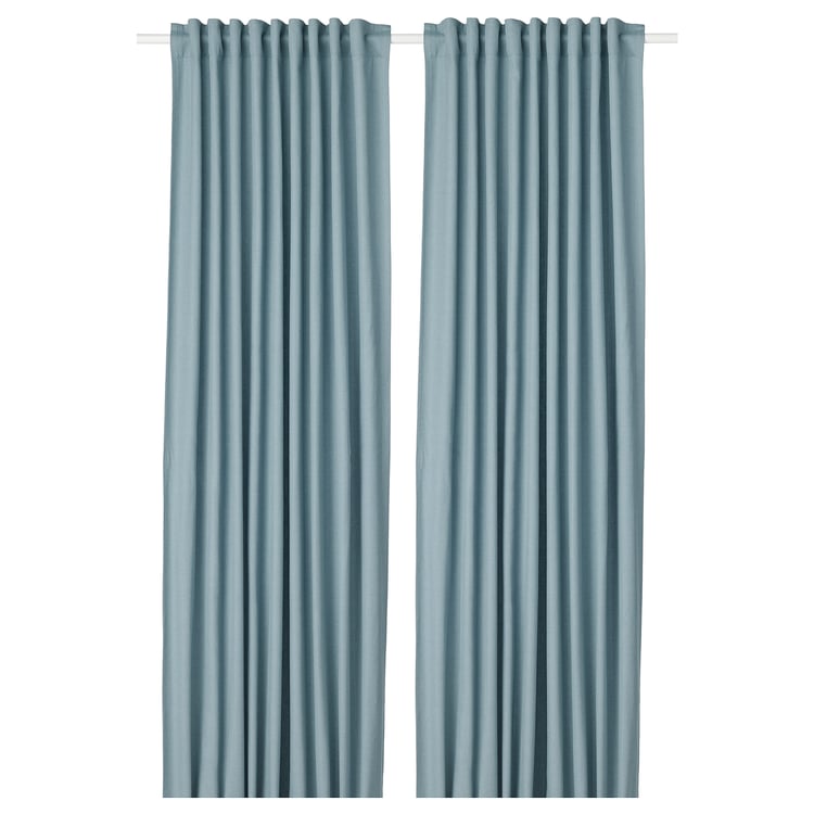 TIBAST Curtains, 1 pair, blue, 57x98" IKEA