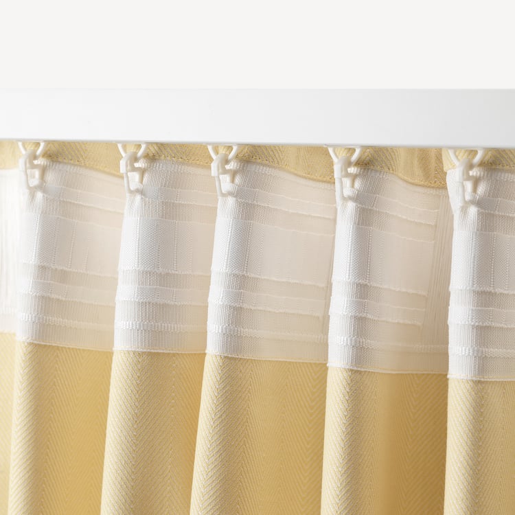 TIBAST Curtains, 1 pair, yellow, 57x98" IKEA