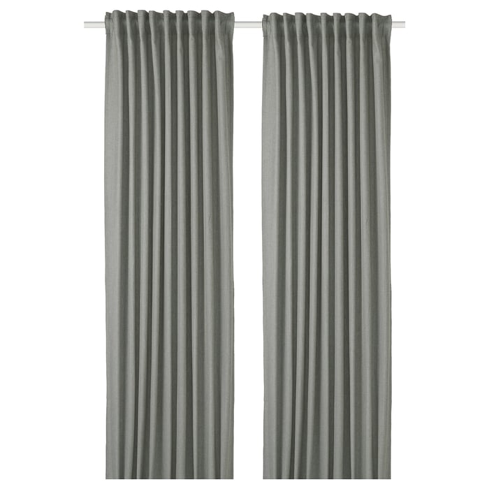TIBAST room darkening curtains, 1 pair, dark green, 57x98" IKEA