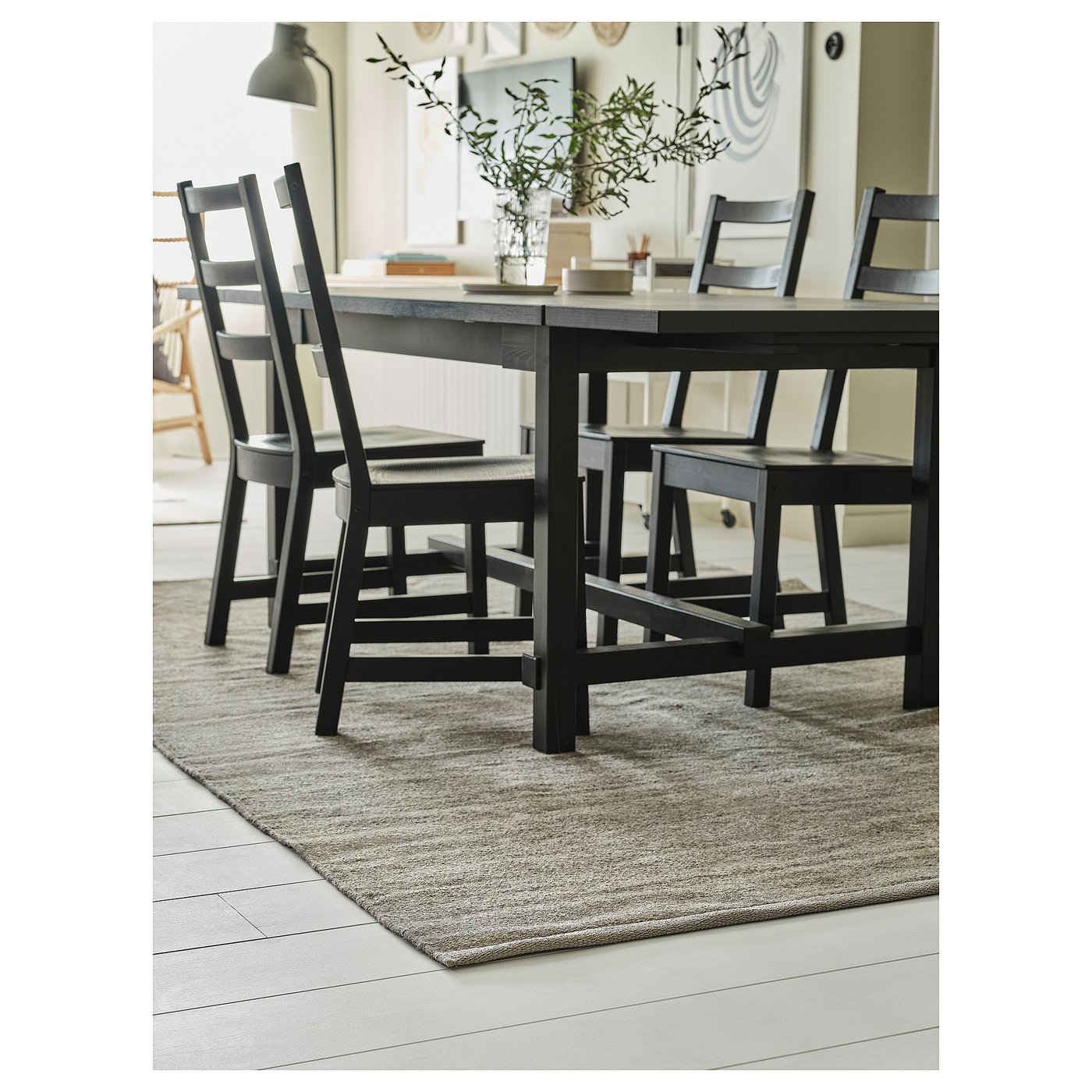 TIDTABELL rug, flatwoven, gray, 5'7