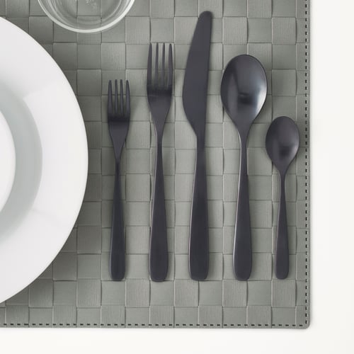 TILLAGD 20piece flatware set, black IKEA