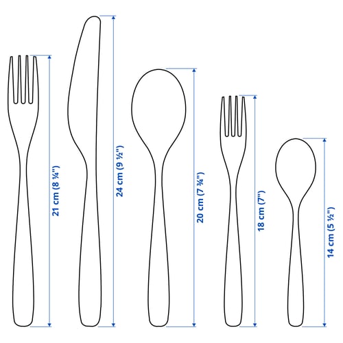 TILLAGD 20-piece flatware set, stainless steel