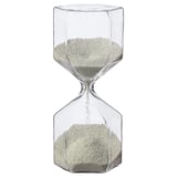 TILLSYN Decorative hourglass, clear glass/white, 6 ¼ "