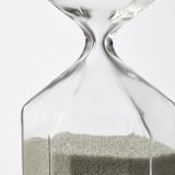 TILLSYN Decorative hourglass, clear glass/white, 6 ¼ "