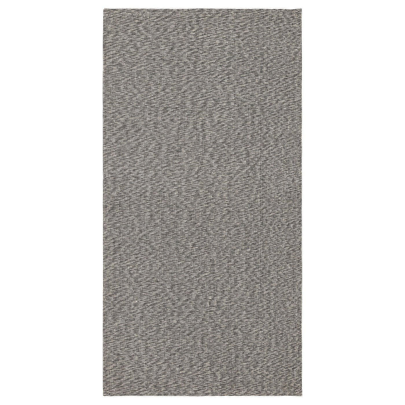 TIPHEDE rug, flatwoven, black/natural, 2'7