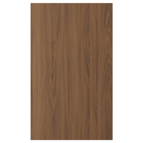 TISTORP walnut door: smooth, modern walnut finish, vertical grain, durable particleboard.