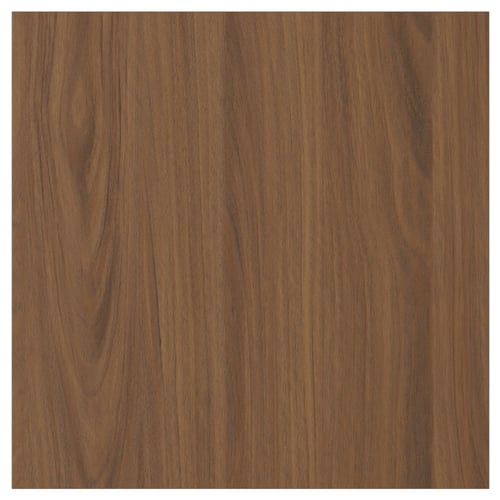 TISTORP walnut-brown drawer fronts, featuring vertical wood grain and smooth surfaces. Made from particleboard and plastic edging.