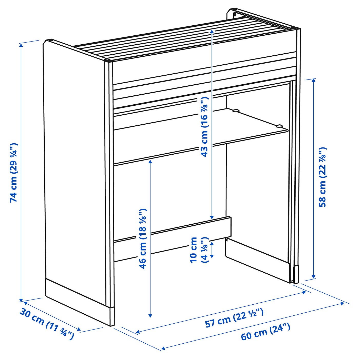 Roll-front cabinet, black 6