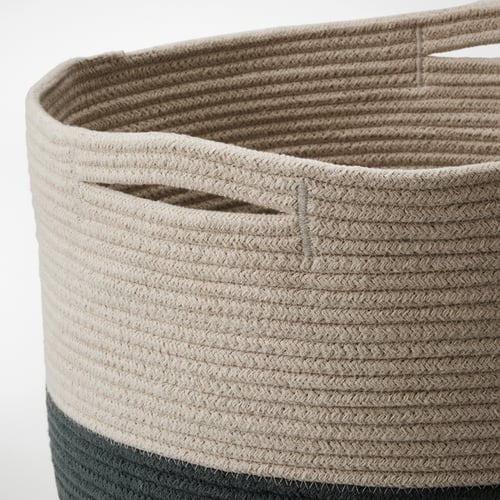 TJABBIG Basket, natural/graygreen, 18 ½x17" IKEA