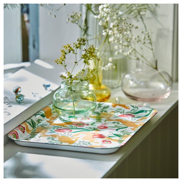 TJÄRLEK Tray, patterned, 8x11 "