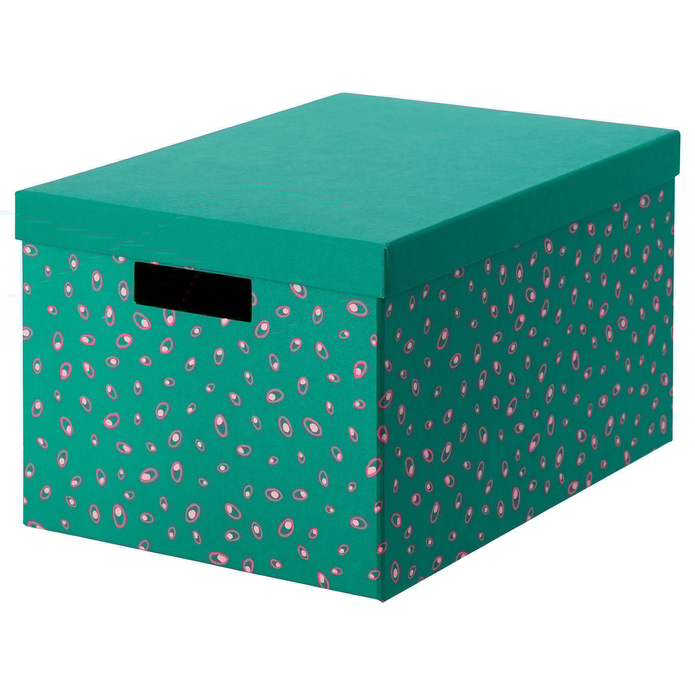 Tjena Storage Box With Lid Green Dotted Ikea