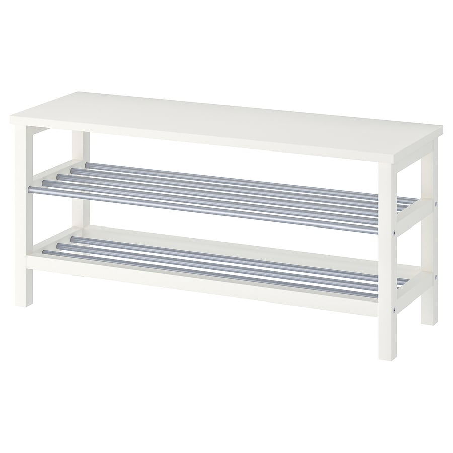 TJUSIG bench with shoe storage, white, 421/2x133/8x195/8" IKEA