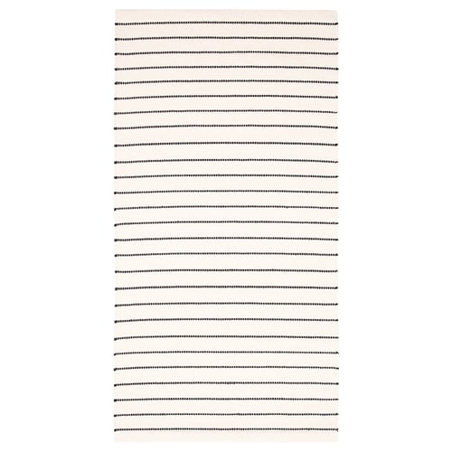 TÖRSLEV rug, flatwoven stripe white/black 4 ' 11 " 2 ' 7 " 12.92 sq feet 6.23 oz/sq ft