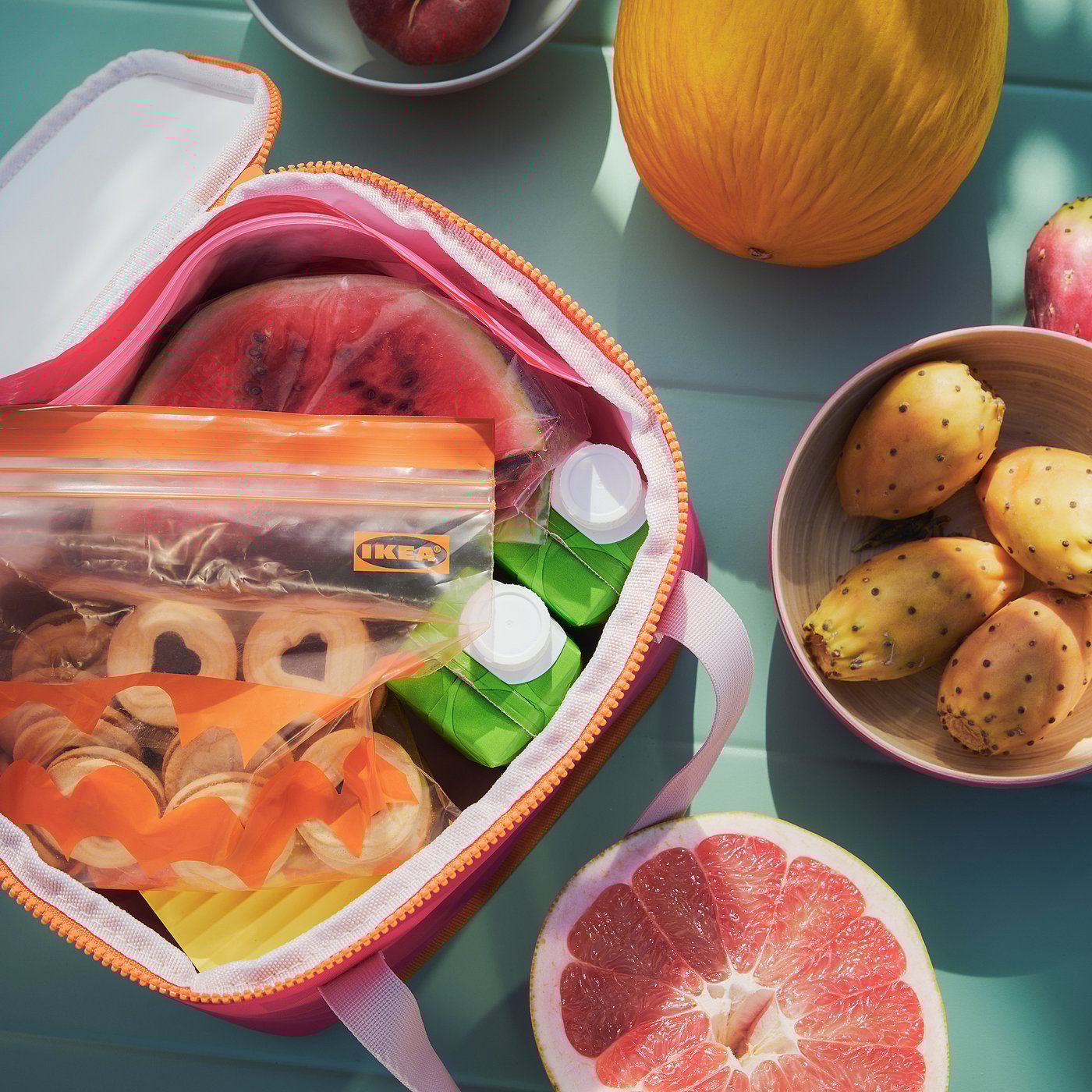 Cooler bag, pink/orange 2