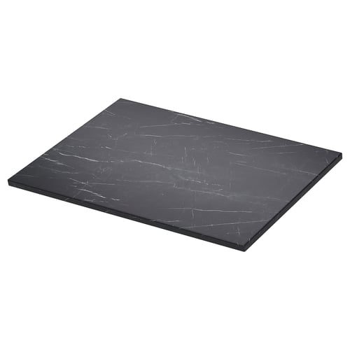 Tolkén black marble effect countertop, rectangular, sleek & modern, made from fibreboard with melamine & plastic foil.