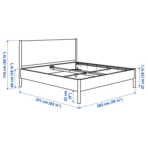 Illustration with measurements for the product: TONSTAD.