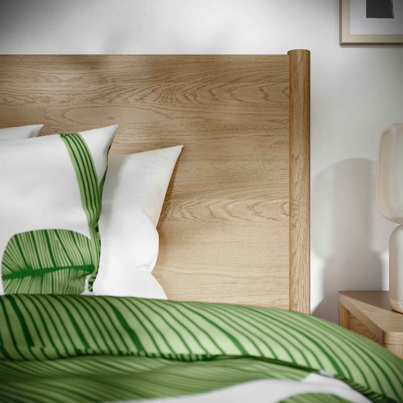 TONSTAD bed frame with storage, oak veneer/Lönset, Twin - IKEA