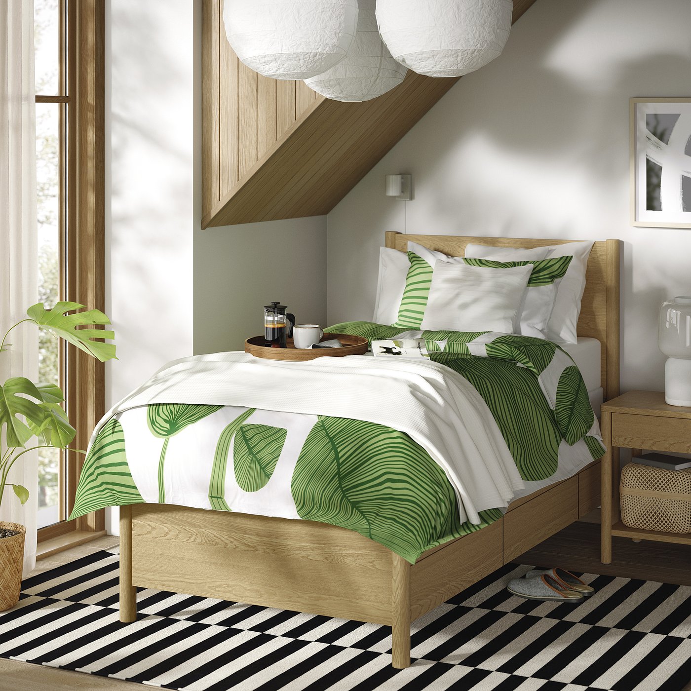 Ikea Tonstad Bed Frame With Storage, Oak Veneer, Twin