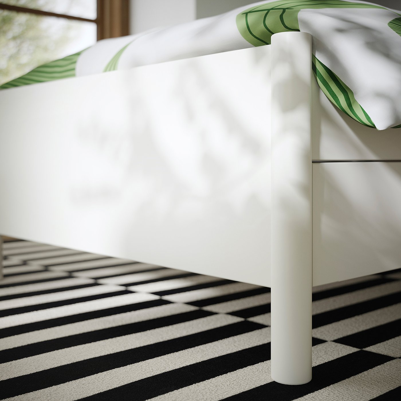 TONSTAD bed frame with storage, off-white, Twin - IKEA