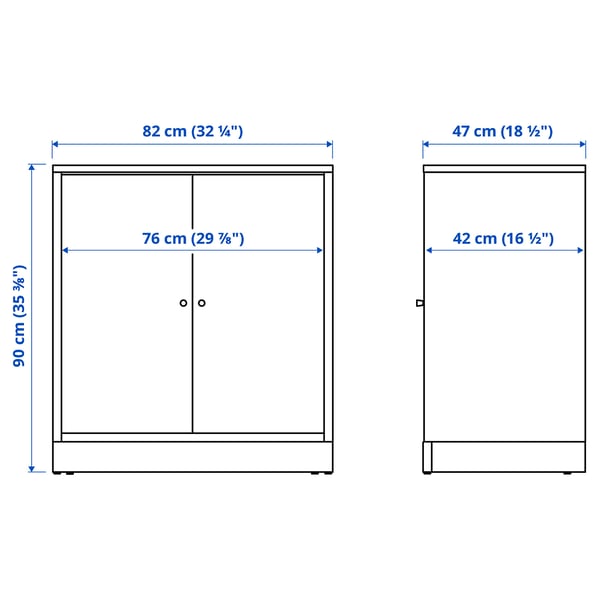 TONSTAD Cabinet with doors, brown stained oak veneer, 32 1/8x18 5/8x35 3/8 "