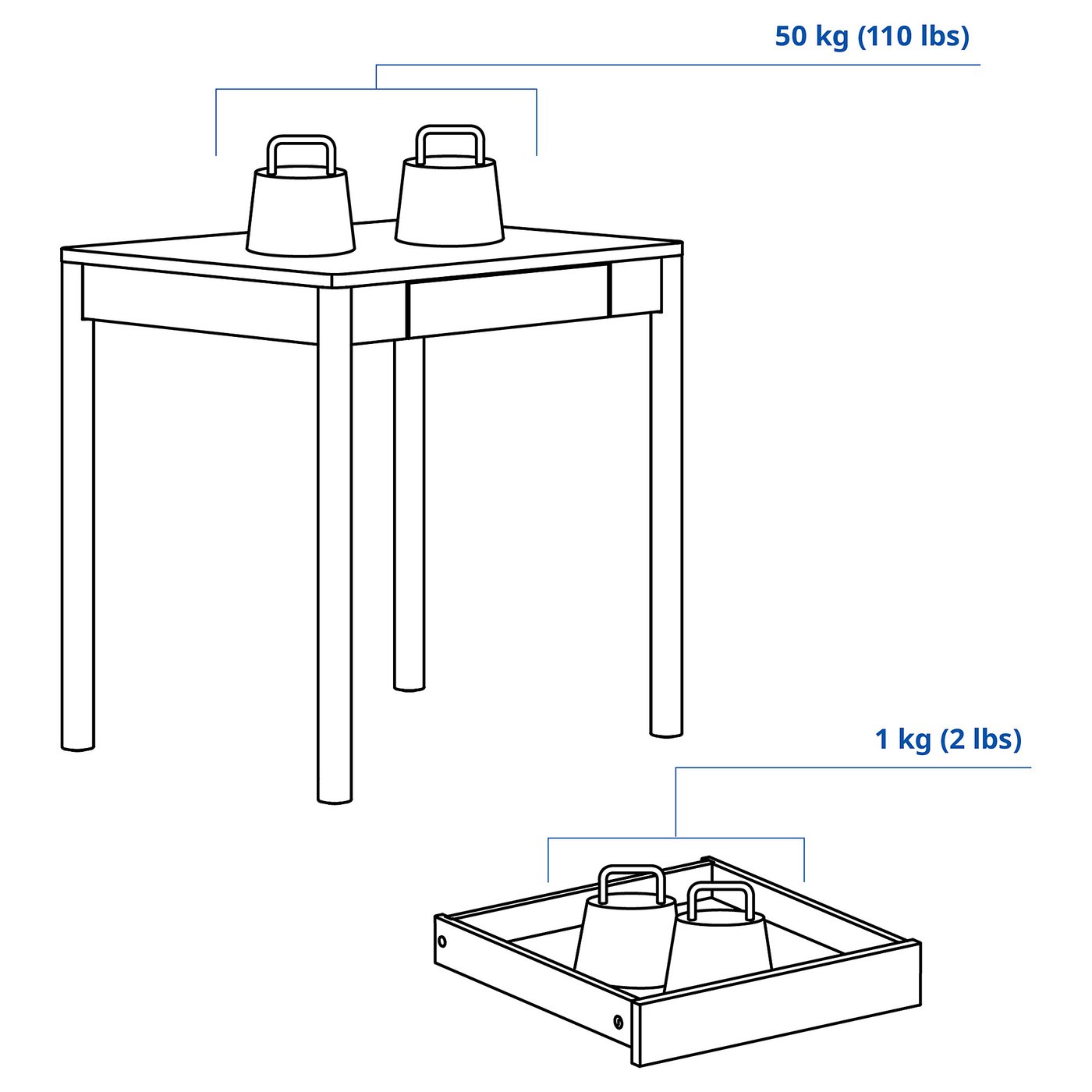 TONSTAD desk, off-white, 291/2x235/8