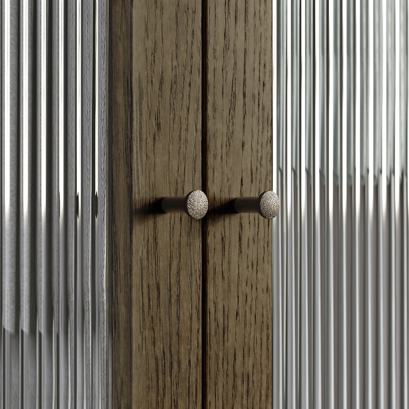 TONSTAD door, brown/stained oak veneer glass, 195/8x763/4