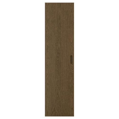 TONSTAD oak veneer door, brown, rectangular, with milled handle.