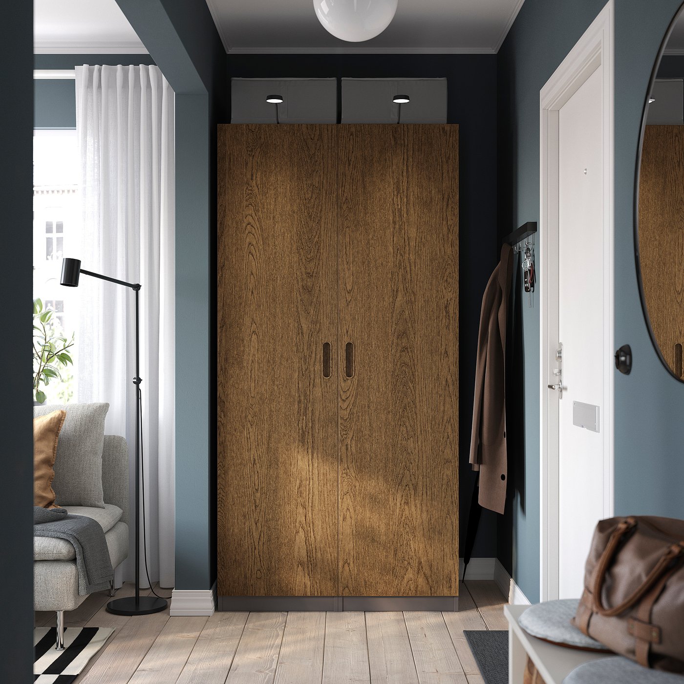 TONSTAD door, brown stained oak veneer, 191/2x763/4