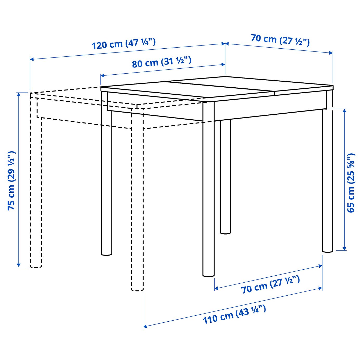 Extendable table, off-white 4