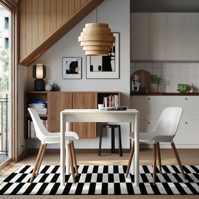 TONSTAD / GRÖNSTA Table and 2 chairs, off-white/white, 31 1/2/47 1/4x27 1/2 "