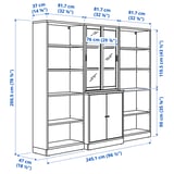 TONSTAD Storage with sliding glass doors, brown stained oak veneer/clear glass, 96 1/2x18 5/8x78 7/8 "
