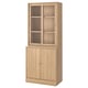 TONSTAD Storage with sliding glass doors, oak veneer/clear glass, 32 1/8x18 5/8x78 7/8 "