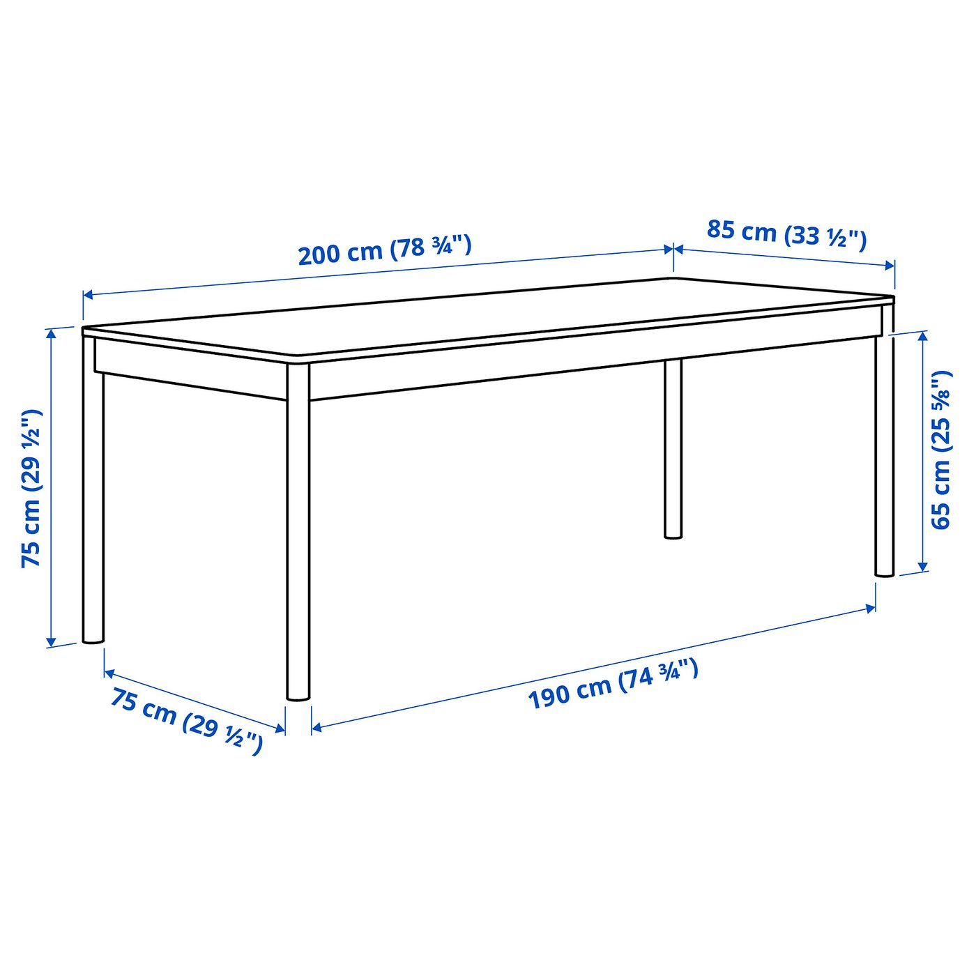 TONSTAD table, oak veneer, 783/4x331/2